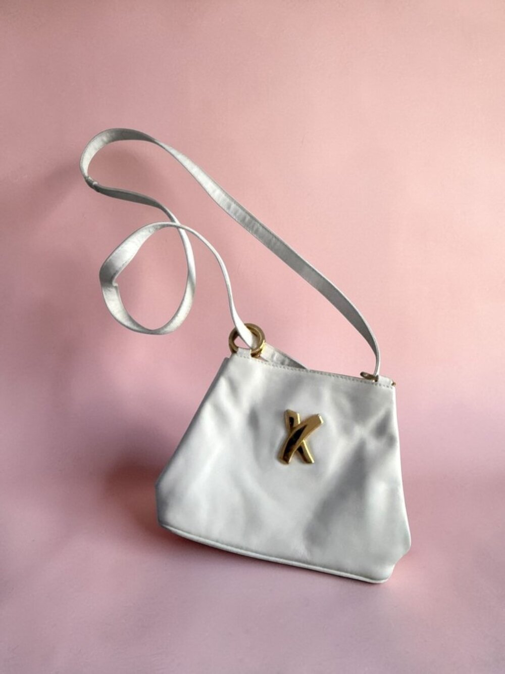 PALOMA PICASSO White Leather Vintage Shoulder Bag